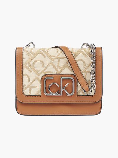 Calvin Klein Táskák & Kiegészítők HU934273 | Calvin Klein Small Logo Jacquard Női Válltáska Barna /